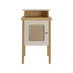 Mesa Lateral Auxiliar Moderna Bertolini Charlotte para Sala con 1 Puerta color Roble Off White