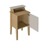 Mesa Lateral Moderna Bertolini Charlotte para Sala con 1 Puerta color Roble Off White