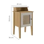 Medidas de una Mesa Lateral Auxiliar Moderna Bertolini Charlotte para Sala con 1 Puerta color Roble Off White