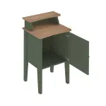 Mesa Lateral Moderna Bertolini Charlotte para Sala con 1 Puerta color Verde Roble