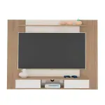 Panel Mueble para TV Flotante Bertolini Nevada hasta 75 Pulgadas 2 Cajones color Roble Off White