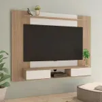 Mueble para TV Flotante Bertolini Nevada hasta 75 Pulgadas 2 Cajones color Roble Off White
