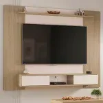 Panel Mueble para TV Bertolini Nevada hasta 75 Pulgadas 2 Cajones color Roble Off White