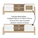 Personaliza un Mueble Mesa para TV Bertolini Nature Hasta 75 Pulgadas con 2 Cajones 1 Puerta color Natural Blanco