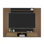 Panel para TV Flotante Bertolini Nevada hasta 75 Pulgadas 2 Cajones color Pino Negro