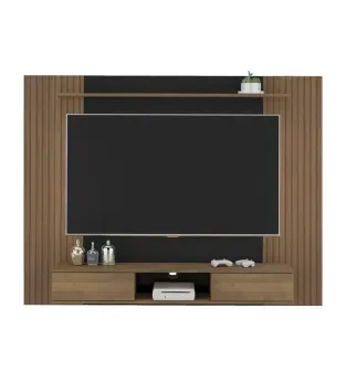 Panel para TV Flotante Bertolini Nevada hasta 75", 2 Cajones color Pino Negro