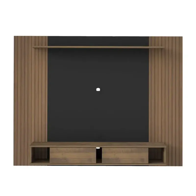 Panel Mueble para TV Flotante Bertolini Nevada hasta 75 Pulgadas 2 Cajones color Pino Negro