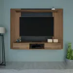 Panel Mueble para TV Bertolini Nevada hasta 75 Pulgadas 2 Cajones color Pino Negro