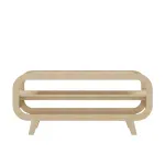 Mueble Mesa para TV Moderna Bertolini Théo Hasta 55 Pulgasdas para Sala con 2 Estantes Color Natural