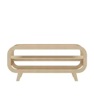 Mueble Mesa para TV Bertolini Théo Hasta 55" 2 Estantes Color Natural