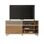 Mueble Mesa para TV Bertolini Slide hasta 50 Pulgadas color Buriti Off White