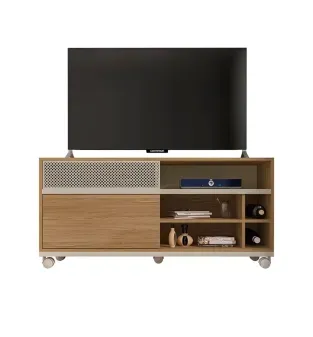 Mueble Mesa para TV Bertolini Slide hasta 50" color Buriti Off White