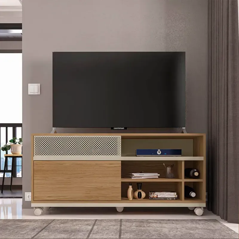 Mueble para TV Bertolini Slide hasta 50 Pulgadas color Buriti Off White