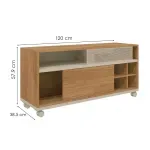Medidas del Mueble Mesa para TV Bertolini Slide hasta 50 Pulgadas color Buriti Off White
