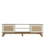 Mueble Mesa para TV Bertolini Charlotte hasta 75 Pulgadas color Pino Off White
