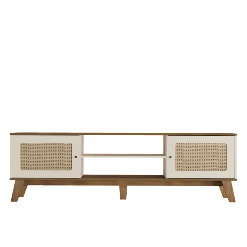Mueble Mesa para TV Bertolini Charlotte hasta 75 Pulgadas color Pino Off White