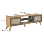 Medidas del Mueble Mesa para TV Bertolini Charlotte hasta 75 Pulgadas color Roble Verde
