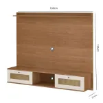 Medidas del Panel Mueble Flotante para TV Bertolini Trama hasta 65 Pulgadas con 2 cajones color Cinamomo Off White