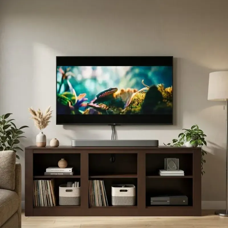 Mueble Mesa para TV Bertolini 1393 hasta 50 Pulgadas color Chocolate