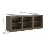 Medidas de Mueble Mesa para TV Moderna Bertolini 1393 hasta 50 Pulgadas color Legno