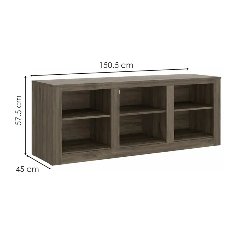 Medidas de Mueble Mesa para TV Moderna Bertolini 1393 hasta 50 Pulgadas color Legno