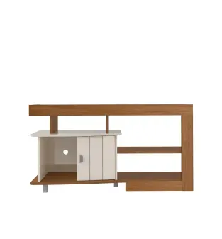 Mesa Mueble de TV Moderno hasta 50 Pulgadas Bertolini Royal Centro de Entretenimiento Minimalista Cinamomo Off White