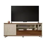 Mueble Mesa para TV Bertolini Form Hasta 65 Pulgadas 1 Puerta Havana Off White