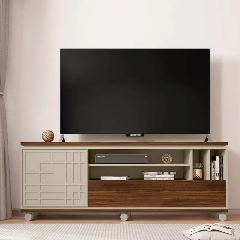 Mueble Mesa para TV Bertolini Form Hasta 65 Pulgadas Havana Off White