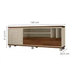 Medidas de Mueble Mesa para TV Bertolini Form Hasta 65 Pulgadas 1 Puerta Havana Off White