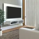 Panel para TV Flotante Bertolini Flash hasta 42 Pulgadas para Sala con 2 Nichos color Blanco