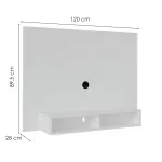 Medidas del Panel Mueble para TV Flotante Bertolini Flash hasta 42 Pulgadas para Sala con 2 Nichos color Blanco
