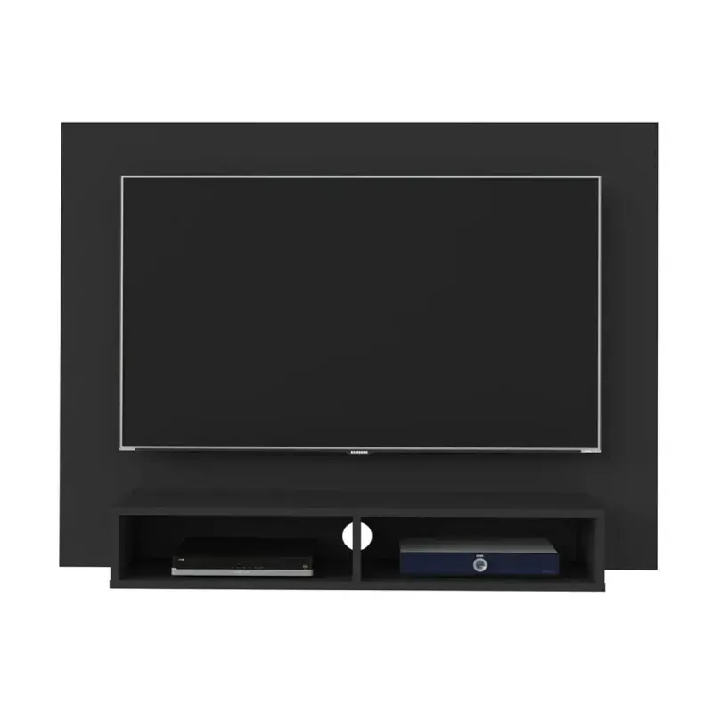 Panel Mueble para TV Flotante Bertolini Flash hasta 42 Pulgadas para Sala con 2 Nichos color Negro