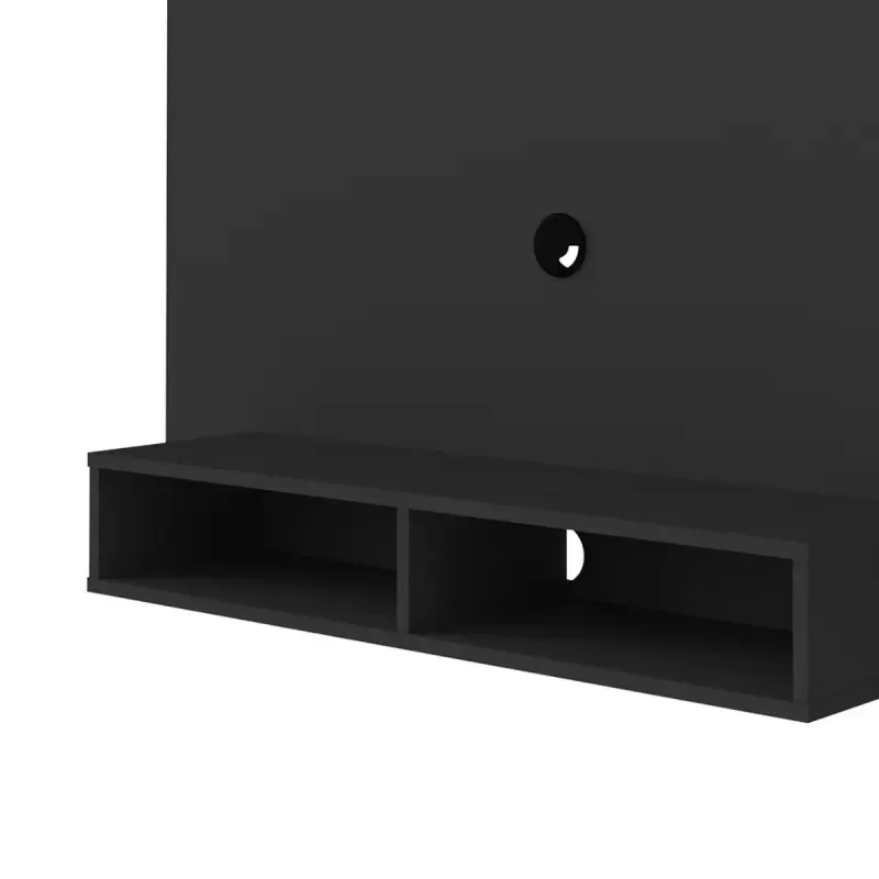 Detalle del Panel Mueble para TV Flotante Bertolini Flash hasta 42 Pulgadas para Sala con 2 Nichos color Negro
