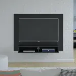 Mueble para TV Flotante Bertolini Flash hasta 42 Pulgadas para Sala con 2 Nichos color Negro