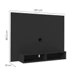 Medidas del Panel Mueble para TV Flotante Bertolini Flash hasta 42 Pulgadas para Sala con 2 Nichos color Negro