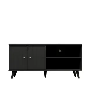 Mesa para TV Bertolini R 631 Hasta 50" con 2 puertas 2 nichos color Negro