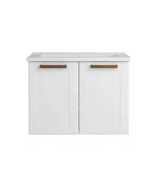 Gabinete para Baño Bertolini 8010 Flotante color Blanco con 2 puertas y Lavabo