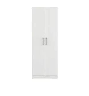 BERTOLINI Ropero Clóset de Madera MDP Armable Bertolini 626 Multiusos con 2 Puertas Abatibles Blanco