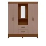 Ropero Clóset Bertolini Movyli Capelinha Mueble para Colgar Ropa con 4 Puertas color Nogal Capuccino