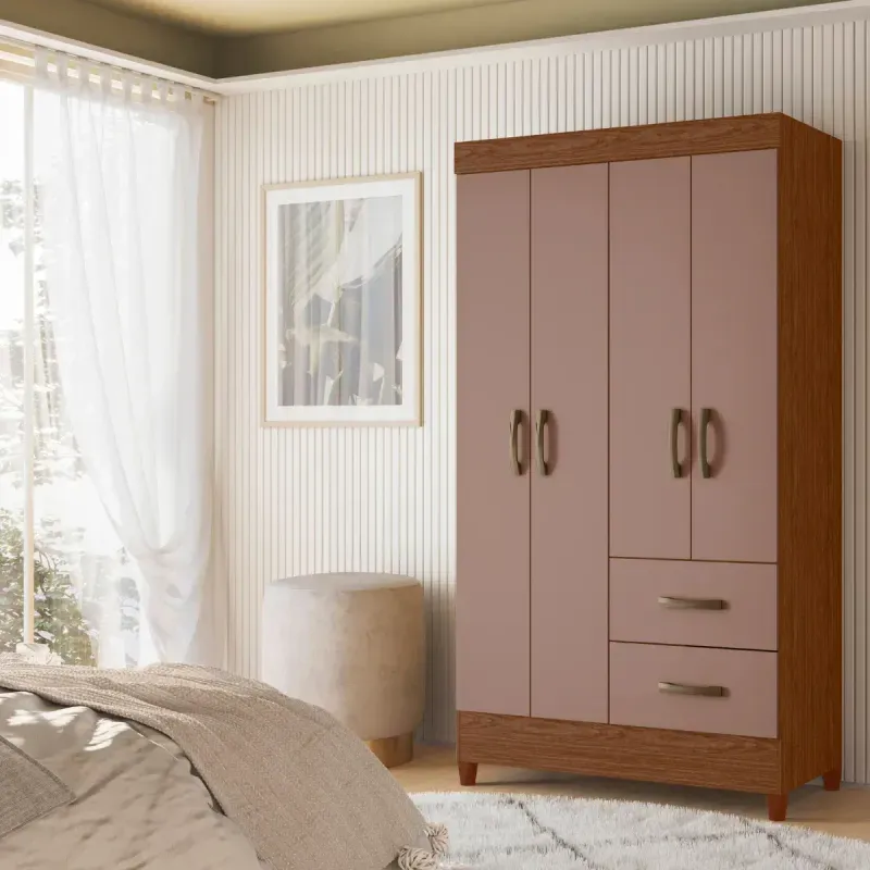 ropero closet mueble para colgar ropa movyli Nogal Capuccino