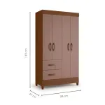 medidas ropero de madera closet para ropa bertolini movyli Nogal capuccino