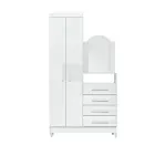 Cómoda para Recamara con espejo New Capri color Blanco