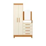 Cómoda cajonera con espejo New Capri color Cinamomo Off White Bertolini