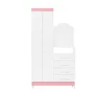 Cómoda cajonera con espejo New Capri color Blanco Rosa Bertolini