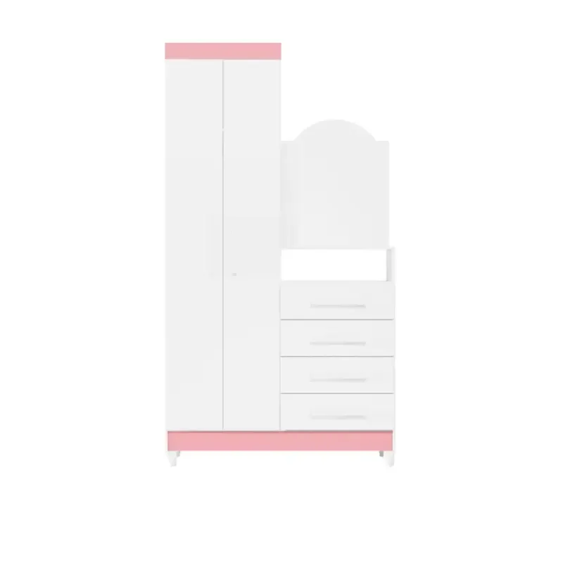 Cómoda cajonera con espejo New Capri color Blanco Rosa Bertolini