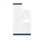 Cómoda cajonera con espejo New Capri color Blanco Azul Bertolini
