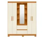 Ropero Closet Bertolini Olympia con 4 Puertas Armario color Cinamomo Off White