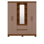 Ropero Closet Bertolini Olympia con 4 Puertas Armario color Nogal Capuccino