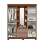 Detalle del Ropero Closet Bertolini Olympia con 4 Puertas Armario color Nogal Capuccino