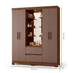 Medidas de un Ropero Closet Bertolini Olympia con 4 Puertas Armario color Nogal Capuccino